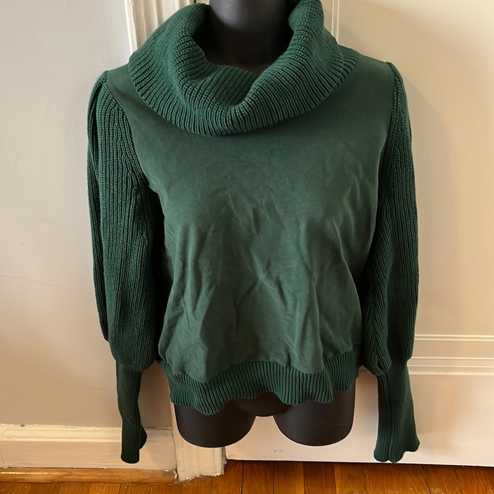 Anthropologie Dolan Green Cowl Neck Sweater